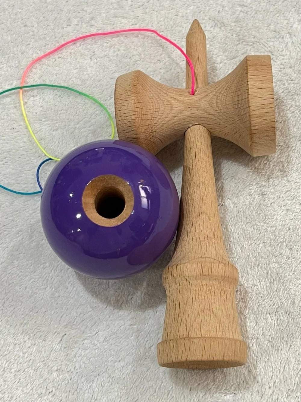 Aloha Kendamas Standard Wood Skill Toy Glossy Purple Tama Complete Set